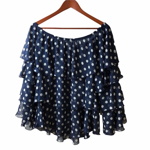 Show me your mumu off the shoulder top S small polka dot chi chi bell sleeve - Picture 8 of 13